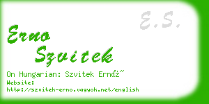 erno szvitek business card